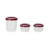 MADAME COCO Dieppe Set kutija za čuvanje hrane, 3kom, 10.2x10.2x11.3cm, Bordo
