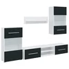 Vidaxl 5 kosov TV enot z LED osvetlitvijo Matt Indigo Engineered Wood
