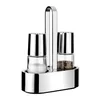 Set of professional quality salt and peppercorn shakers, stainless ste