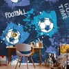 Samolepilna tapeta nogometna žoga v modri - 294x270