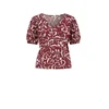 WE Fashion Majica  temno rdeča / off-bela