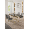 Hanah Home Set Trpezarijski sto i 4 stolice, Sivo-crni