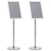 Stalci za plakate 2 pcs Srebrno 32.7 x 24 x 108 cm Aluminij