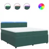 Vidaxl Box spring postelja z vzmetnico temno zelena 200x200 cm žamet