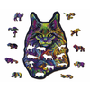 Rainbow Wild Cat Wooden Puzzle M (140 Pieces)