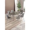 Lena - Anthracite, Chrome, Grey AnthraciteChromeGrey Dining Table & Chairs Set (7 Pieces)