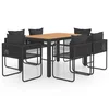 7-dijelni vrtni blagovaonski set od PVC ratana crno-smeđi