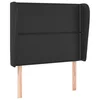 Vidaxl Vzglavje z ušesi črno 103x23x118/128 cm umetno usnje