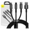 shumee 3v1 USB kabel USB-C Iphone Lightning microUSB 3.5 A 1.5 m črn