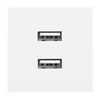 Orno noen usb x 2, dvojna modularna vrata 45x45 mm s polnilnikom usb, 2,1a 5v dc, bela