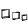 Zidna polica kocka 3 kom 15x9x15, 20x9x20, 25x9x25 mdf crna-five