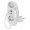 Podaljšek 1,5 m/2 vtičnic+2×USB A+1×USB C/beli/PVC/1,5 mm2