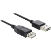 Delock USB 2.0 priključni kabel [1x USB 2.0 - 1x USB 2.0 vtič] 1 mčrn pozlačeni konektorji Deloc