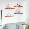 Polica na zidu 4 pcs Crvena 60 x 9 x 3 cm Konstruirano drvo