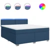 Vidaxl Box spring postelja z vzmetnico modra 180x200 cm blago