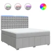 Vidaxl Box spring postelja z vzmetnico svetlo siva 180x200 cm blago