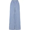 Womens Striped Loose Trousers White/Blue