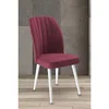 Hanah Home set trpezarijskih stolica Platinum 8 kom, bordo tkanina Jerry, bele metalne noge