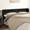 Vidaxl Vzglavje z ušesi črno 183x23x78/88 cm žamet