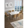 Hanah Home Set Trpezarijski sto i 6 stolica Han, Oker-beli