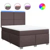 Vidaxl Box spring postelja z vzmetnico temno rjava 160x200 cm blago