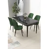 Hanah Home Set Trpezarijski sto i 4 stolice Nil, Zeleno-crni