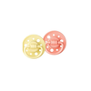 Dodie Set of 2 Round Natural Rubber Lollipops 6-36 Months Pink/Yellow