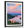 Plakat s paspartujem jezero ob sončnem zahodu - 40x60 no frame
