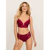 Sinsay - Push-up brushalter s čipkom - burgundy