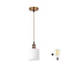 BRILAGI - LED luster na sajli RETRO GLASS 1xE27/60W/230V prečnik 10 cm zlatna/bela