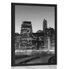 Plakat nočni New York v črnobeli varianti - 30x45 no frame