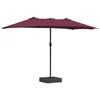 Vidaxl Vrtni dežnik Bordeaux rdeča 385 x 209 x 244 cm Poliester