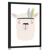 Plakat indijanska lama s peresi - 30x45 black
