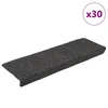 Prostirke za stepenice samoljepljive 30 kom 65x21x4 cm antracit pravokutni rub