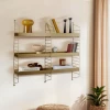 Hanah Home Zidna polica Cm-068-A, 98x21x100 cm,Zlatne boje