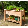 Wooden raised bed Emily with a storage shelf
