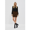 Skirt with print and metallic thread