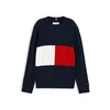 TOMMY HILFIGER Pulover Essential mornarska / rdeča / bela