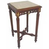 Casa Padrino baroque side table brown/gold/cream - Square baroque style solid wood table with marble top - Living room furniture in baroque style - Baroque furniture