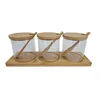 BAROK SET ZA ZAČIN STAKLO DRVO 29*10CM 3/1 23A-1083