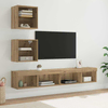 TV zidne jedinice s LED-om Zidne 5 pcs Umjetnički hrast