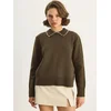Bianco Lucci Pulover Pullover temno rjava