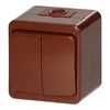 Nadzidna dvogumbna stikala 10A, 250V, IP44, SMART, rjava