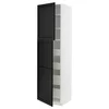 METOD / MAXIMERA Vis.el. s 2 vrata/4 fioke, bela/Lerhyttan crno bajcovano, 60x60x220 cm