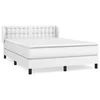 Vidaxl Box spring postelja z vzmetnico bel 140x200 cm umetno usnje