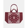 Sinsay - Platnena shopper torba sa printom - maroon