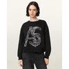 AllSaints Majica Linx Pippa srebrno-siva/črna/bela