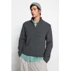 Trendyol Dark Gray Regular Fit Half Turtleneck Zipper Collar Sweater