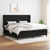shumee Box spring postelja z vzmetnico črn 200x200 cm blago
