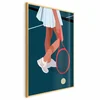 shumee Plakat - Teniški igralec z rdečim loparjem na igrišču - ilustracija